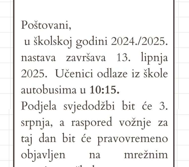 Završetak nastavne godine